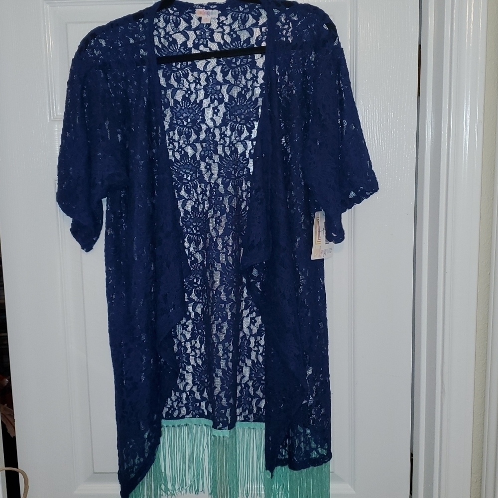 nwt Lularoe Small Monroe lace open front kimono